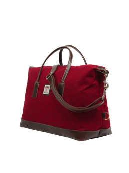 Harris Tweed Luggage Bag - 211 (Brown Leather)