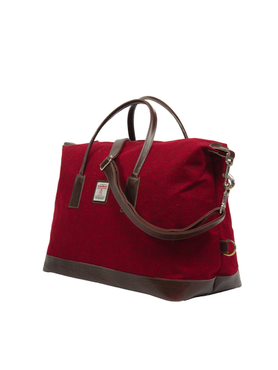 Harris Tweed Luggage Bag - 211 (Brown Leather)
