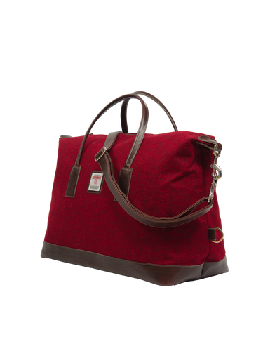 Harris Tweed Luggage Bag - 211 (Brown Leather)