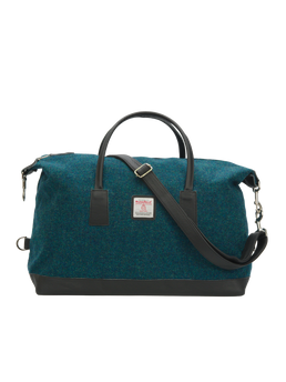 Harris Tweed Luggage Bag 334 (Black Leather)