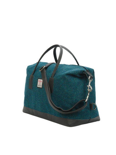 Harris Tweed Luggage Bag 334 (Black Leather)