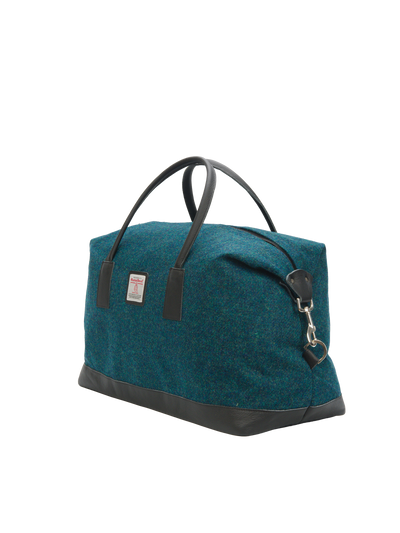 Harris Tweed Luggage Bag 334 (Black Leather)