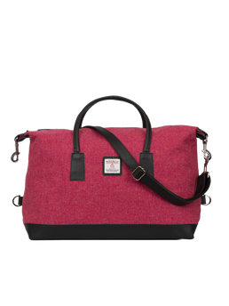 Harris Tweed Luggage Bag - 349 (Black Leather)
