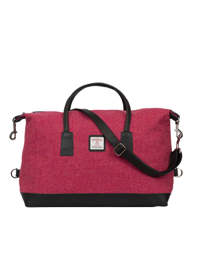 Harris Tweed Luggage Bag - 349 (Black Leather)