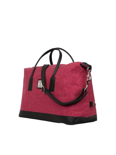 Harris Tweed Luggage Bag - 349 (Black Leather)