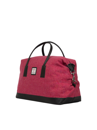 Harris Tweed Luggage Bag - 349 (Black Leather)