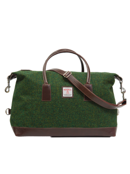 Harris Tweed Luggage Bag - 352 (Brown Leather)