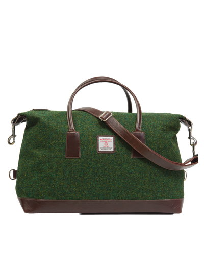 Harris Tweed Luggage Bag - 352 (Brown Leather)