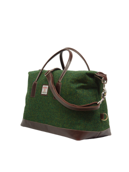 Harris Tweed Luggage Bag - 352 (Brown Leather)