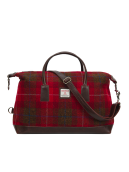 Harris Tweed Luggage Bag A001 (Brown Leather)