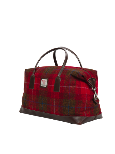 Harris Tweed Luggage Bag A001 (Brown Leather)