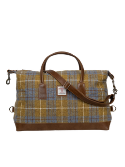 Harris Tweed Luggage Bag - A0102 (Tan Leather)