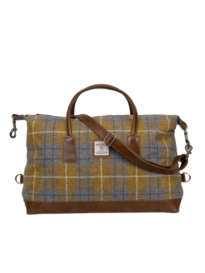 Harris Tweed Luggage Bag - A0102 (Tan Leather)