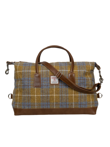 Harris Tweed Luggage Bag - A0102 (Tan Leather)