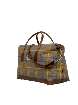Harris Tweed Luggage Bag - A0102 (Tan Leather)
