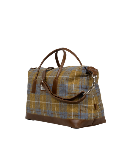 Harris Tweed Luggage Bag - A0102 (Tan Leather)