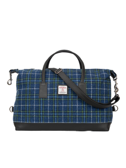 Harris Tweed Luggage Bag - A0169 (Black Leather)