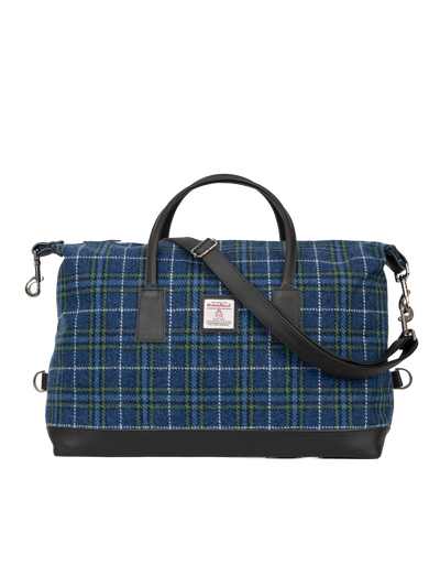 Harris Tweed Luggage Bag - A0169 (Black Leather)
