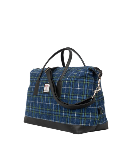 Harris Tweed Luggage Bag - A0169 (Black Leather)