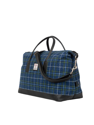 Harris Tweed Luggage Bag - A0169 (Black Leather)