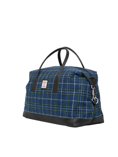 Harris Tweed Luggage Bag - A0169 (Black Leather)
