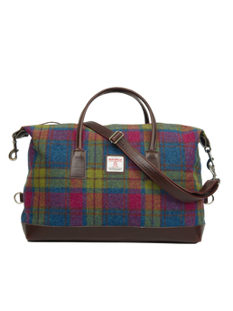 Harris Tweed Luggage Bag - A0195 (Brown Leather)