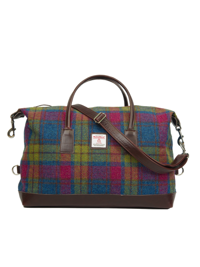 Harris Tweed Luggage Bag - A0195 (Brown Leather)