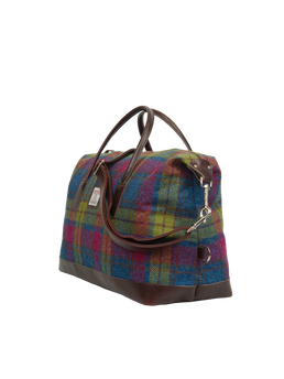 Harris Tweed Luggage Bag - A0195 (Brown Leather)