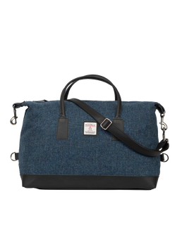 Harris Tweed Luggage Bag - A0197 (Black Leather)