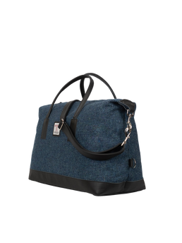 Harris Tweed Luggage Bag - A0197 (Black Leather)
