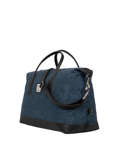 Harris Tweed Luggage Bag - A0197 (Black Leather)