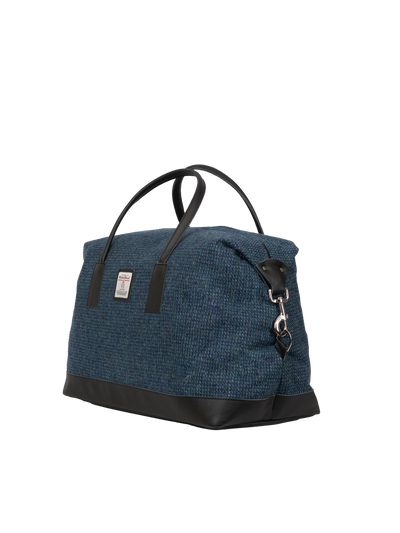 Harris Tweed Luggage Bag - A0197 (Black Leather)