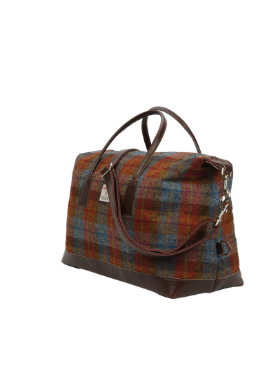Harris Tweed Luggage Bag A0212 (Brown Leather)