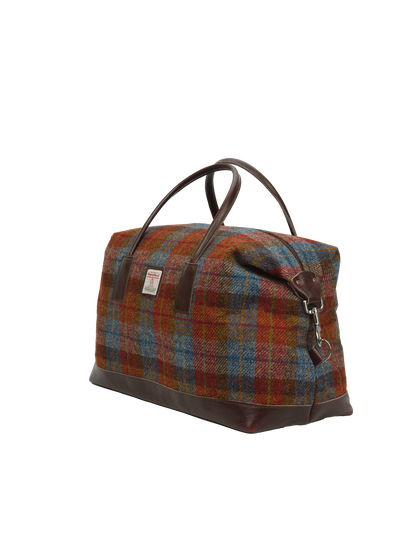 Harris Tweed Luggage Bag A0212 (Brown Leather)