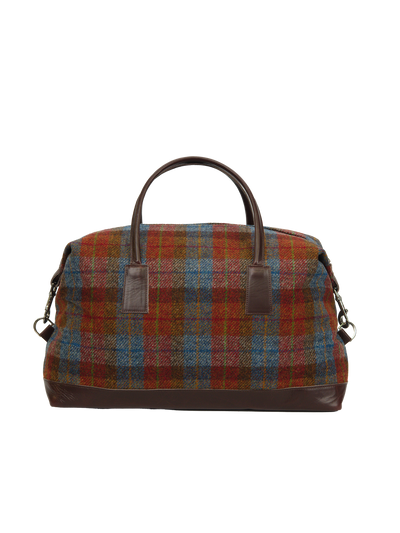 Harris Tweed Luggage Bag A0212 (Brown Leather)