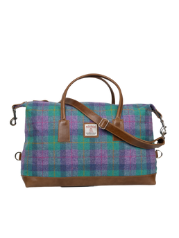 Harris Tweed Luggage Bag - A0222 (Tan Leather)