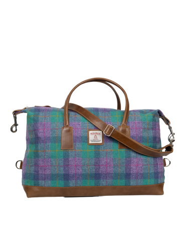 Harris Tweed Luggage Bag - A0222 (Tan Leather)