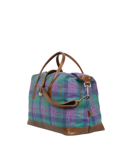 Harris Tweed Luggage Bag - A0222 (Tan Leather)