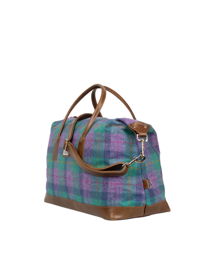Harris Tweed Luggage Bag - A0222 (Tan Leather)