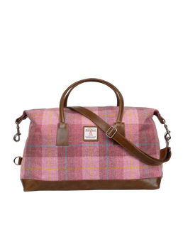Harris Tweed Luggage Bag - A0223 (Tan Leather)