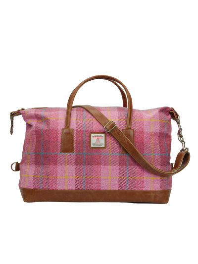 Harris Tweed Luggage Bag A0223 (Tan Leather)