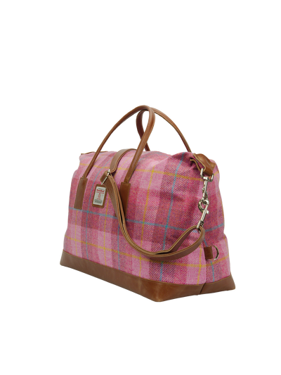 Harris Tweed Luggage Bag A0223 (Tan Leather)