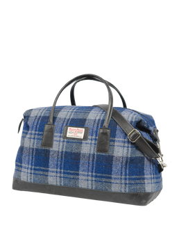 Harris Tweed Luggage Bag A0237 (Black Leather)