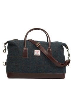 Harris Tweed Luggage Bag A0239 (Brown Leather)