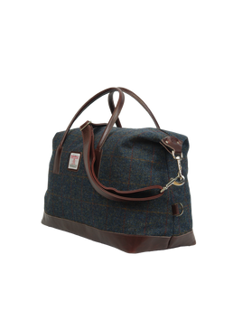 Harris Tweed Luggage Bag A0239 (Brown Leather)