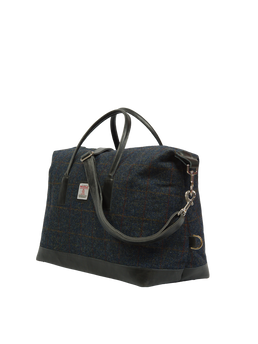 Harris Tweed Luggage Bag - A0239 (Black Leather)