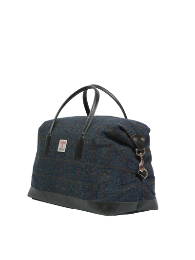 Harris Tweed Luggage Bag - A0239 (Black Leather)