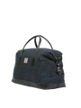 Harris Tweed Luggage Bag - A0239 (Black Leather)