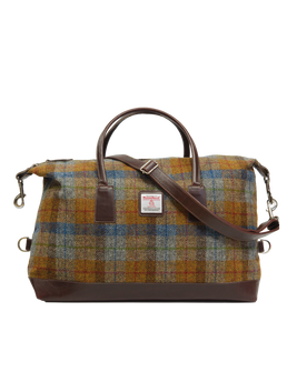 Harris Tweed Luggage Bag - A0240 (Brown Leather)