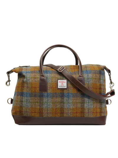 Harris Tweed Luggage Bag - A0240 (Brown Leather)